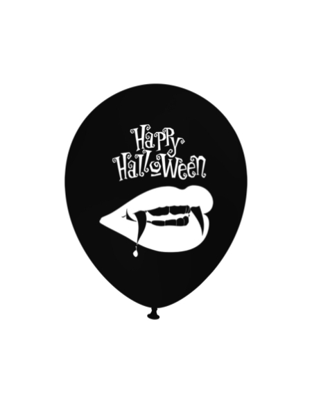Globos Happy Halloween Vampiro Latex Redondos 30cm Surtidos