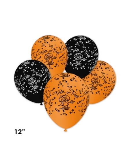 Globos Trick or Treat Latex Redondos 30cm Surtidos