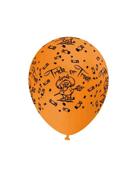 Globos Trick or Treat Latex Redondos 30cm Naranja