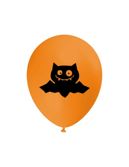 Globos Murcileago Halloween Latex Redondos 30cm Naranja