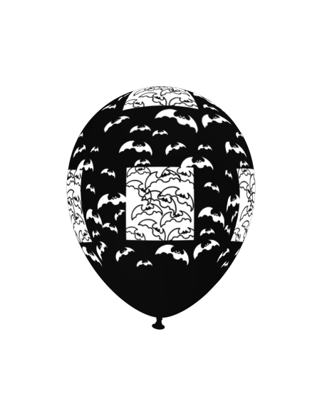 Globos Halloween Murcielagos All Around Latex Redondos 30cm Surtidos