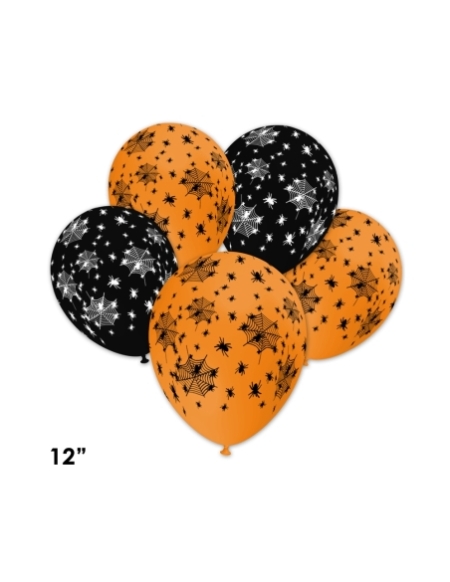 Globos Arañas y Telarañas Latex Redondos 30cm Surtidos
