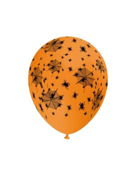 Globos Arañas y Telarañas Latex Redondos 30cm Naranja