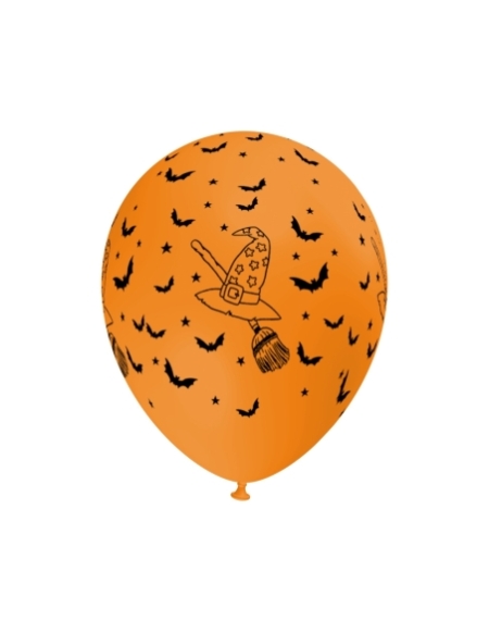 Globos Sombrero Bruja Latex Redondos 30cm Naranja