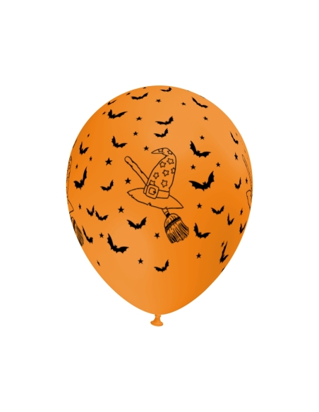 Globos Sombrero Bruja Latex Redondos 30cm Naranja