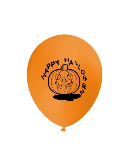 Globos Happy Halloween Calabaza Latex Redondos 30cm Naranja