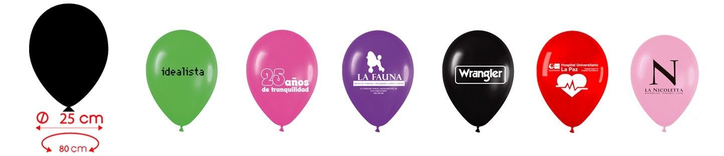 Globos Personalizados Redondos de 25cm de Diametro