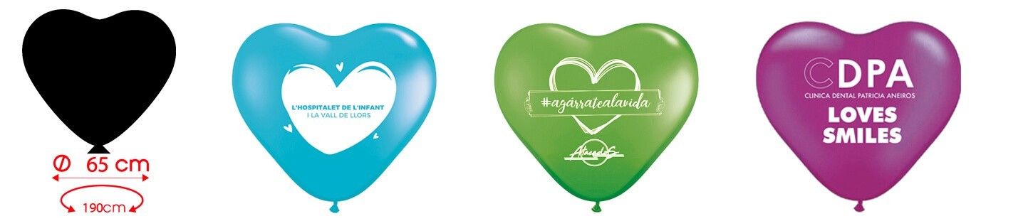 Globos Personalizados Corazon de 65cm de Diametro