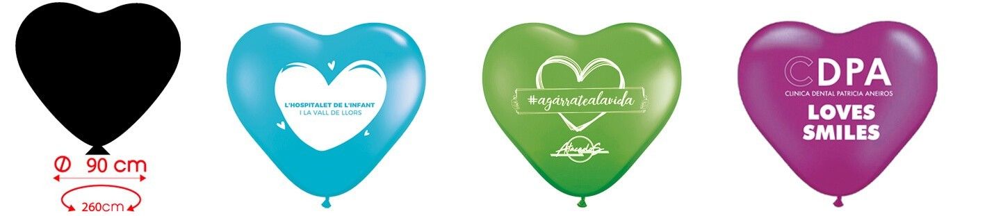 Globos Personalizados Corazon de 90cm de Diametro