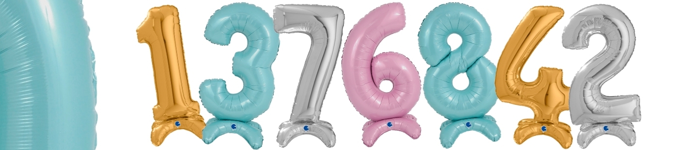 Globos Numeros 64cm con Base para Decoración de Cumpleaños y Fiestas