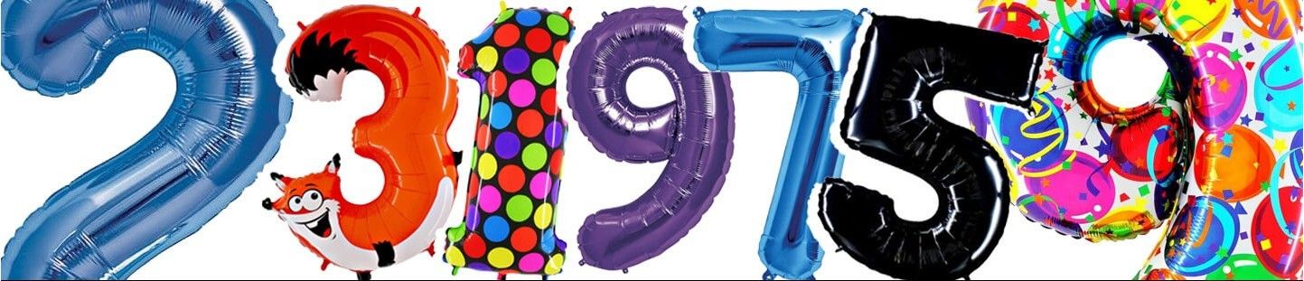 Globos de Helio Numeros para Decoración de Cumpleaños y Fiestas