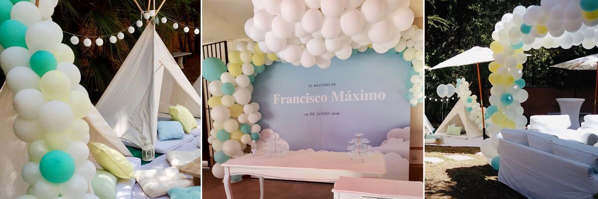 Bautizo decorado con globos 