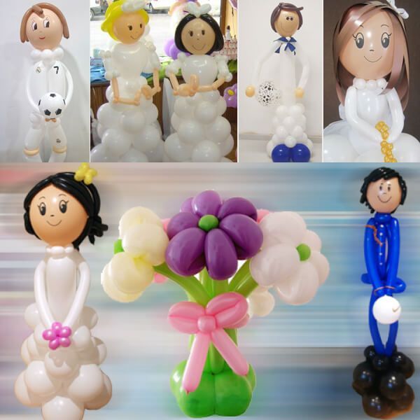 Figuras con globos para comunión