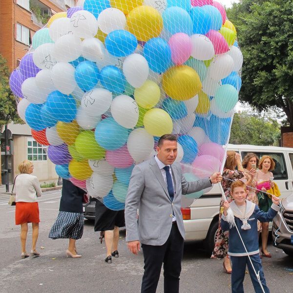 suelta de globos comunión Gonzalo