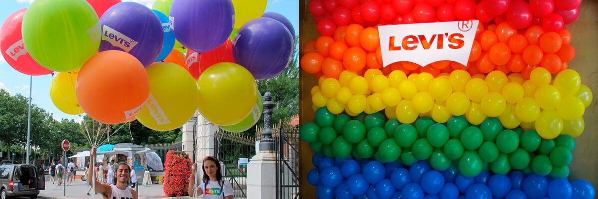 mural de globos para levis