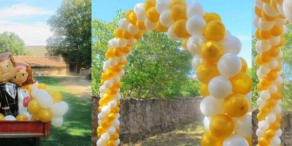 Decoración Arco de globos y novios