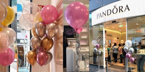 Decoración con globos esféricos para tiendas de Pandora