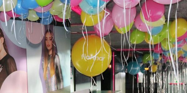 Decoración techo con globos y Globos personalizados Flomar