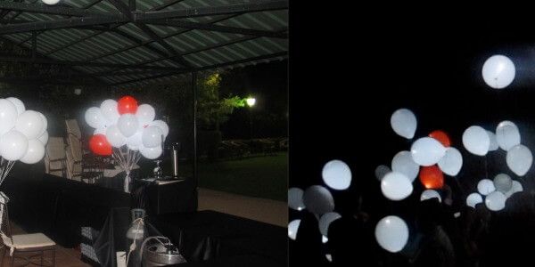 Boda con Suelta de Globos Luminosos